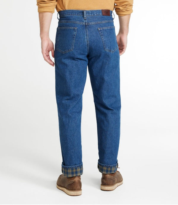 Men's Double L® Jeans, Natural Fit, Flannel-Lined