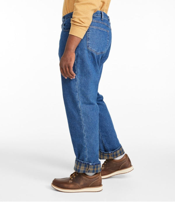 Men's Double L® Jeans, Natural Fit, Flannel-Lined