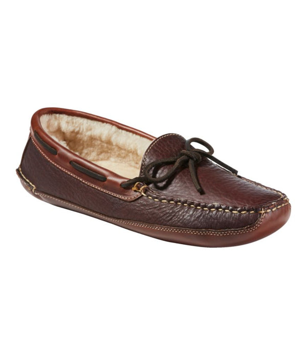 Men's Bison Double-Sole Slippers, Shearling-Lined