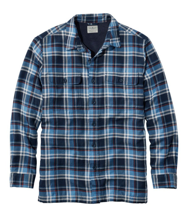 Men's Fleece-Lined Flannel Shirt, Traditional Fit