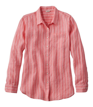 Women's Premium Washable Linen Shirt, Tunic Stripe