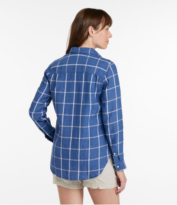 Women's Premium Washable Linen Shirt, Tunic Stripe