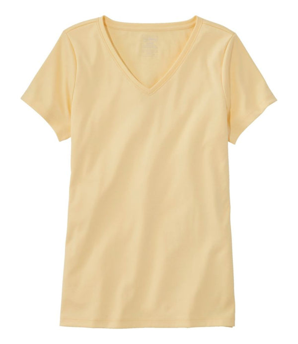 Women's Pima Cotton Shaped V-Neck, Short-Sleeve