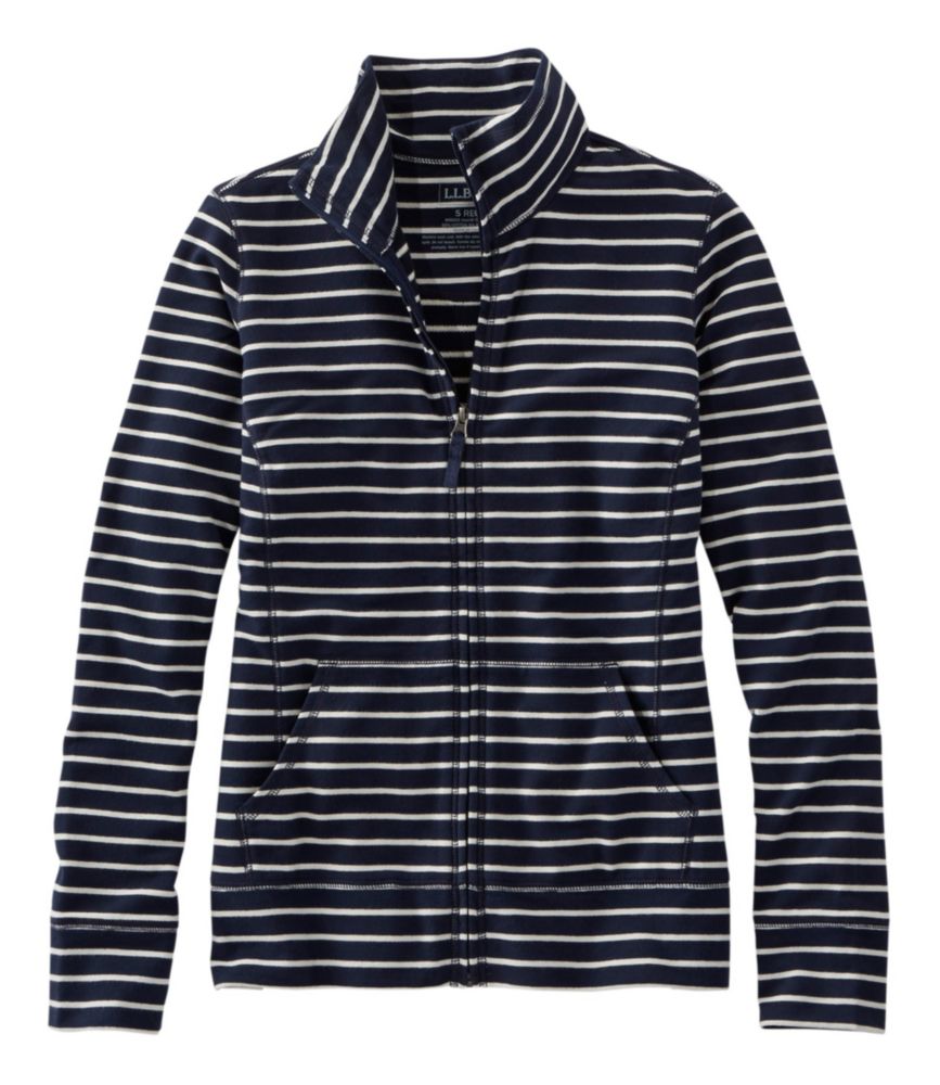 Women's Ultrasoft Sweats, Full-Zip Mock-Neck Jacket Stripe