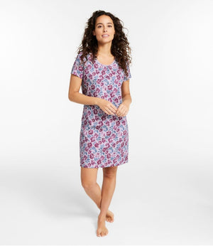 Women's Supima Nightgown, Short-Sleeve Floral