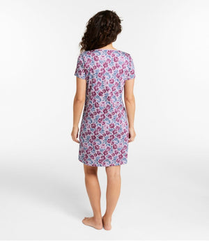 Women's Supima Nightgown, Short-Sleeve Floral