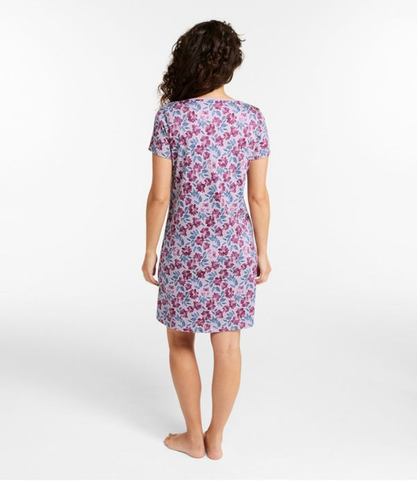 Women's Supima Nightgown, Short-Sleeve Floral