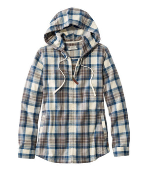 Women's Scotch Plaid Flannel Shirt, Relaxed Zip Hoodie