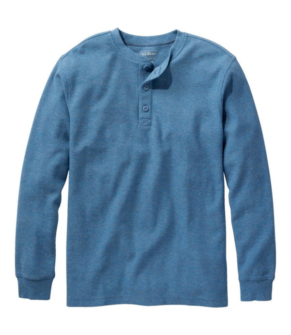 Men's Unshrinkable Mini-Waffle Henley, Long-Sleeve Traditional Fit