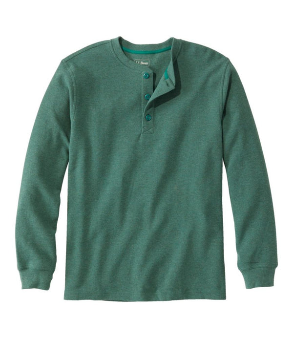 Men's Unshrinkable Mini-Waffle Henley, Long-Sleeve Traditional Fit