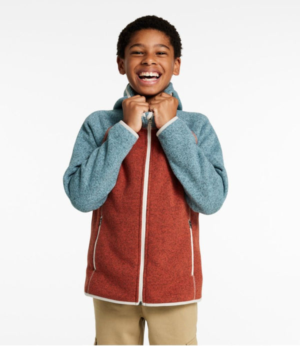 Kids' L.L.Bean's Sweater Fleece, Hooded Colorblock