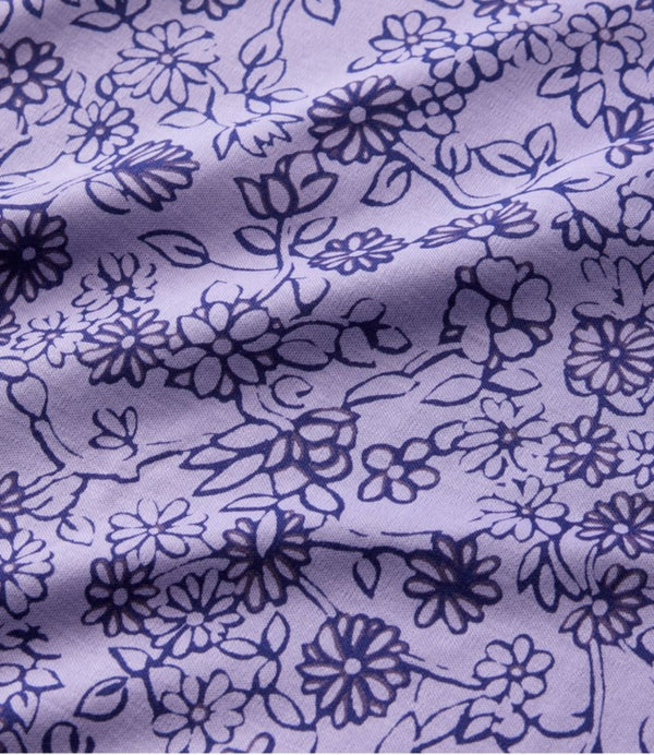 Women's Pima Cotton Tunic, Three-Quarter-Sleeve Splitneck Print