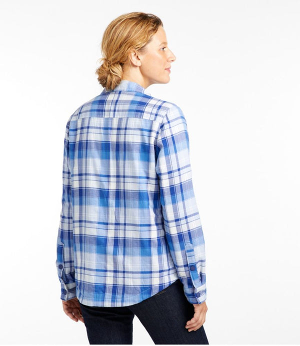 Women's Fleece-Lined Flannel Shirt, Snap-Front Plaid