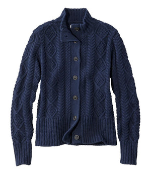 Women's Signature Cotton Fisherman Sweater, Short Cardigan