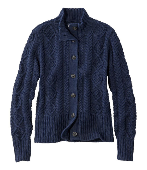 Women's Signature Cotton Fisherman Sweater, Short Cardigan