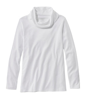 Women's Pima Cotton Tee, Long-Sleeve Cowlneck