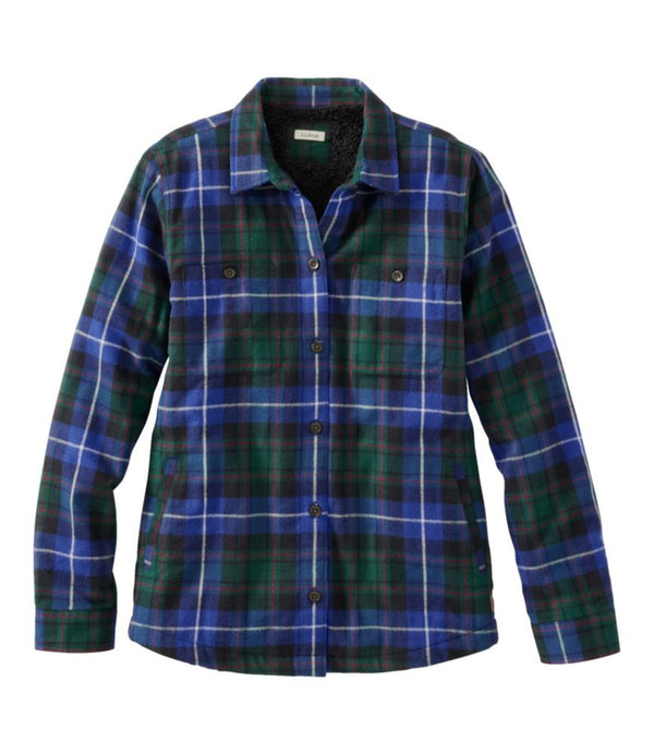 Women's Scotch Plaid Shirt, Sherpa-Lined