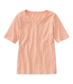 Women's L.L.Bean Jewelneck Tee, Elbow-Sleeve Print