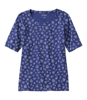Women's L.L.Bean Jewelneck Tee, Elbow-Sleeve Print
