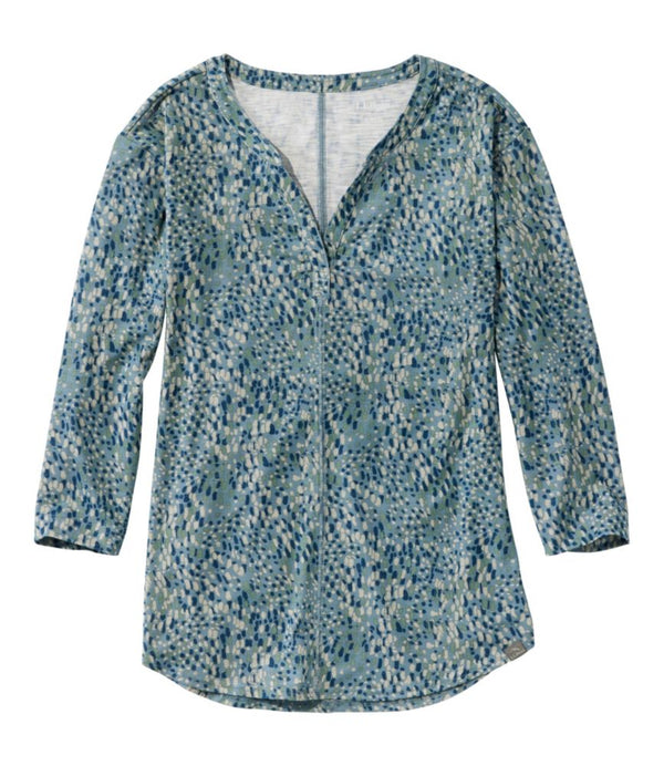 Women's Streamside Tee, Three-Quarter-Sleeve Splitneck, Print