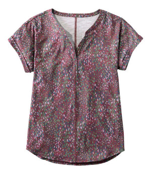 Women's Streamside Tee, Short-Sleeve Splitneck Print