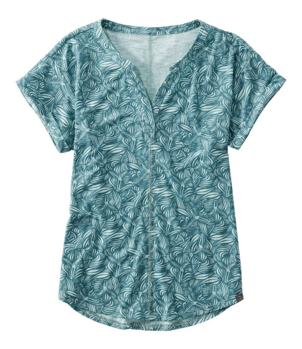Women's Streamside Tee, Short-Sleeve Splitneck Print