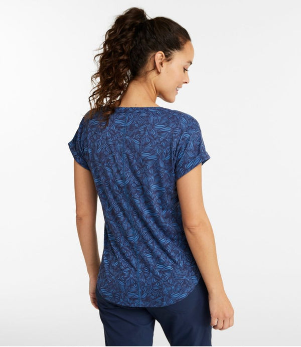 Women's Streamside Tee, Short-Sleeve Splitneck Print