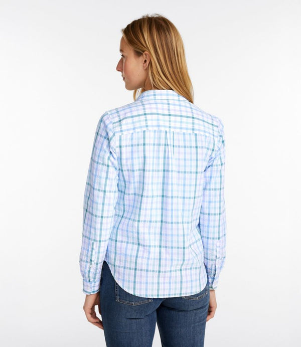 Women's Vacationland Seersucker Shirt, Long-Sleeve Plaid