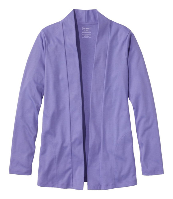 Women's Pima Cotton Open Cardigan, With Pockets
