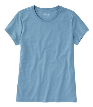 Women's Soft Stretch Supima-Blend Tee, Crewneck Short-Sleeve