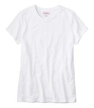 Women's Soft Stretch Supima-Blend Tee, Crewneck Short-Sleeve