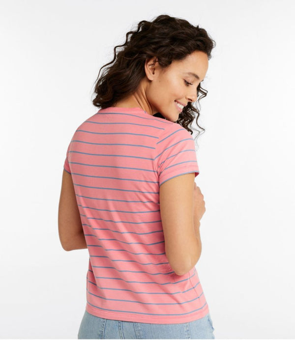 Women's Soft Stretch Supima-Blend Tee, Crewneck Short-Sleeve Striped
