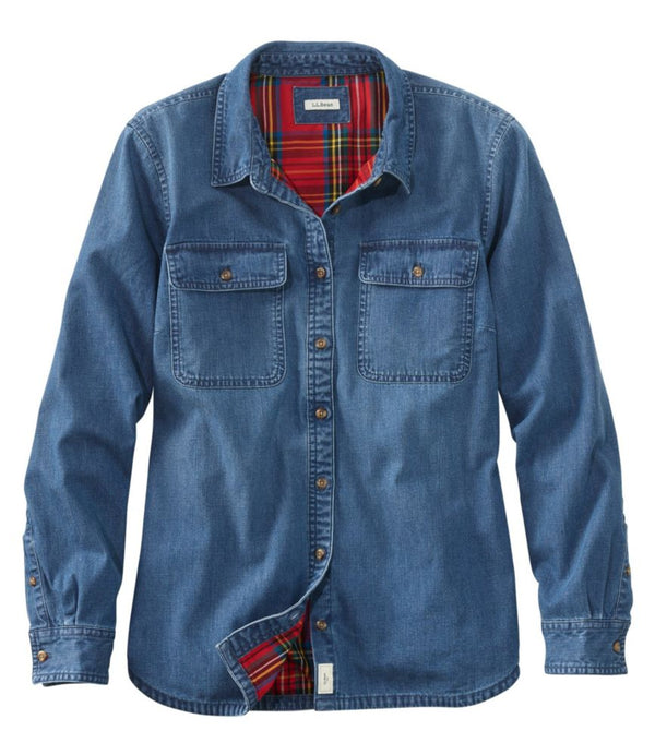 Women's L.L. Bean Heritage Washed Denim Shirt, Lined