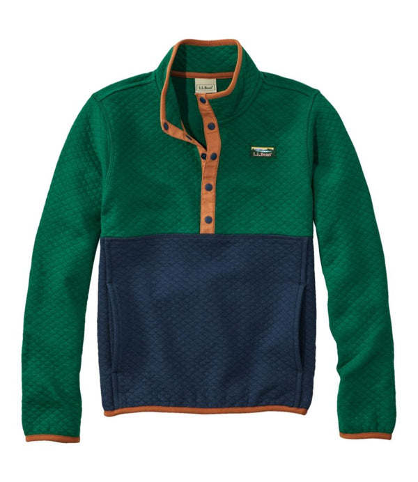 Kids' Quilted Quarter-Snap Pullover, Colorblock