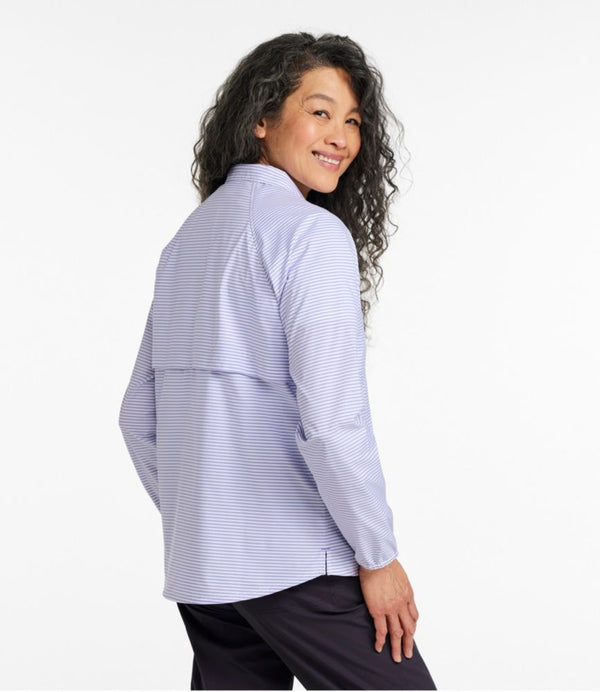 Women's Everyday SunSmart® Woven Shirt, Quarter-Zip Pullover Colorblock