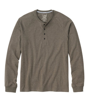 Men's Comfort Stretch Pima Tee Shirt, Long-Sleeve Henley