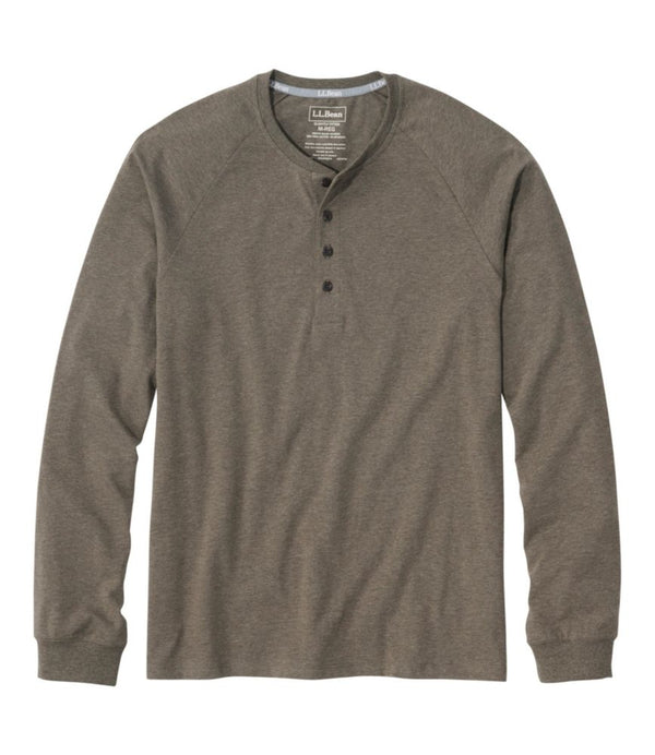 Men's Comfort Stretch Pima Tee Shirt, Long-Sleeve Henley