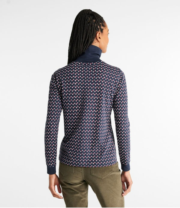 Women's L.L.Bean Interlock Turtleneck, Long-Sleeve Print