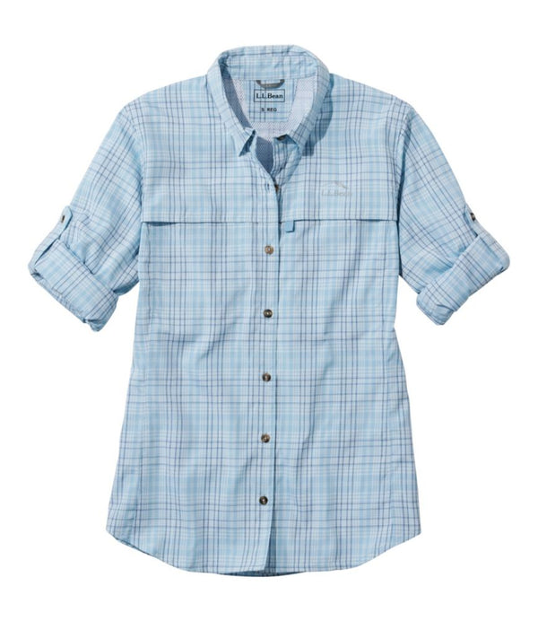 Women's Tropicwear Shirt, Plaid Long-Sleeve