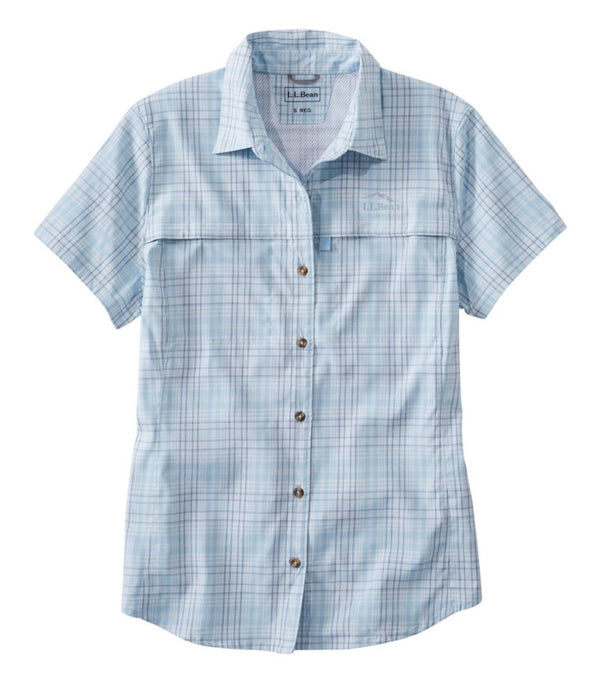 Women's Tropicwear Shirt, Plaid Short-Sleeve