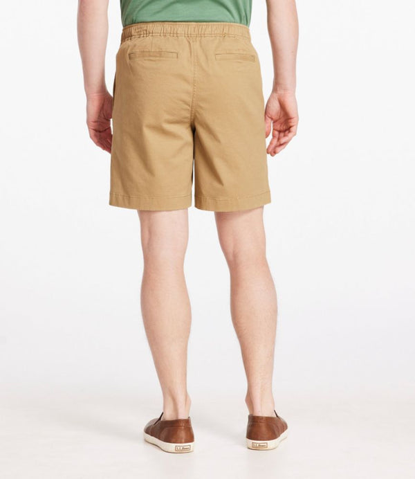 Men's Lakewashed Stretch Khaki Shorts, Pull-On, 8"