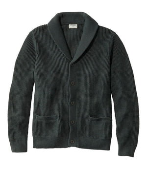 Men's Organic Cotton Waffle Sweater, Cardigan
