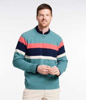 Men's Wicked Soft Cotton/Cashmere Sweater, Crewneck, Stripe