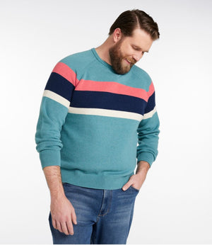Men's Wicked Soft Cotton/Cashmere Sweater, Crewneck, Stripe
