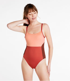 Women's New Currents Swimwear, Scoopneck Tanksuit Color Block