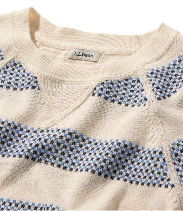 Women's Organic Cotton Slub Sweater, Crewneck Stripe