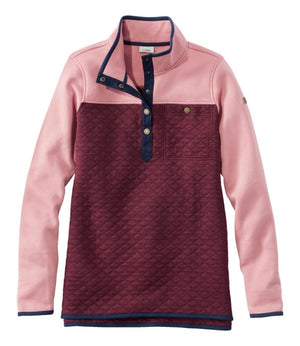 Women's Quilted Sweatshirt, Mockneck Tunic Colorblock