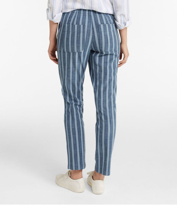 Women's Lakewashed Pull-On Chinos, Mid-Rise Tapered-Leg Chambray Ankle Pants
