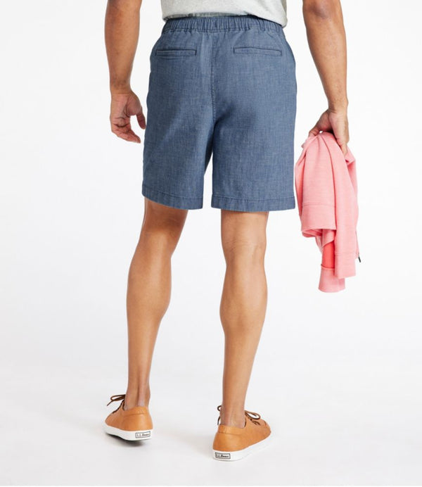 Men's Lakewashed® Stretch Shorts, Pull-On, Chambray, 8"