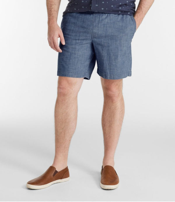 Men's Lakewashed® Stretch Shorts, Pull-On, Chambray, 8"